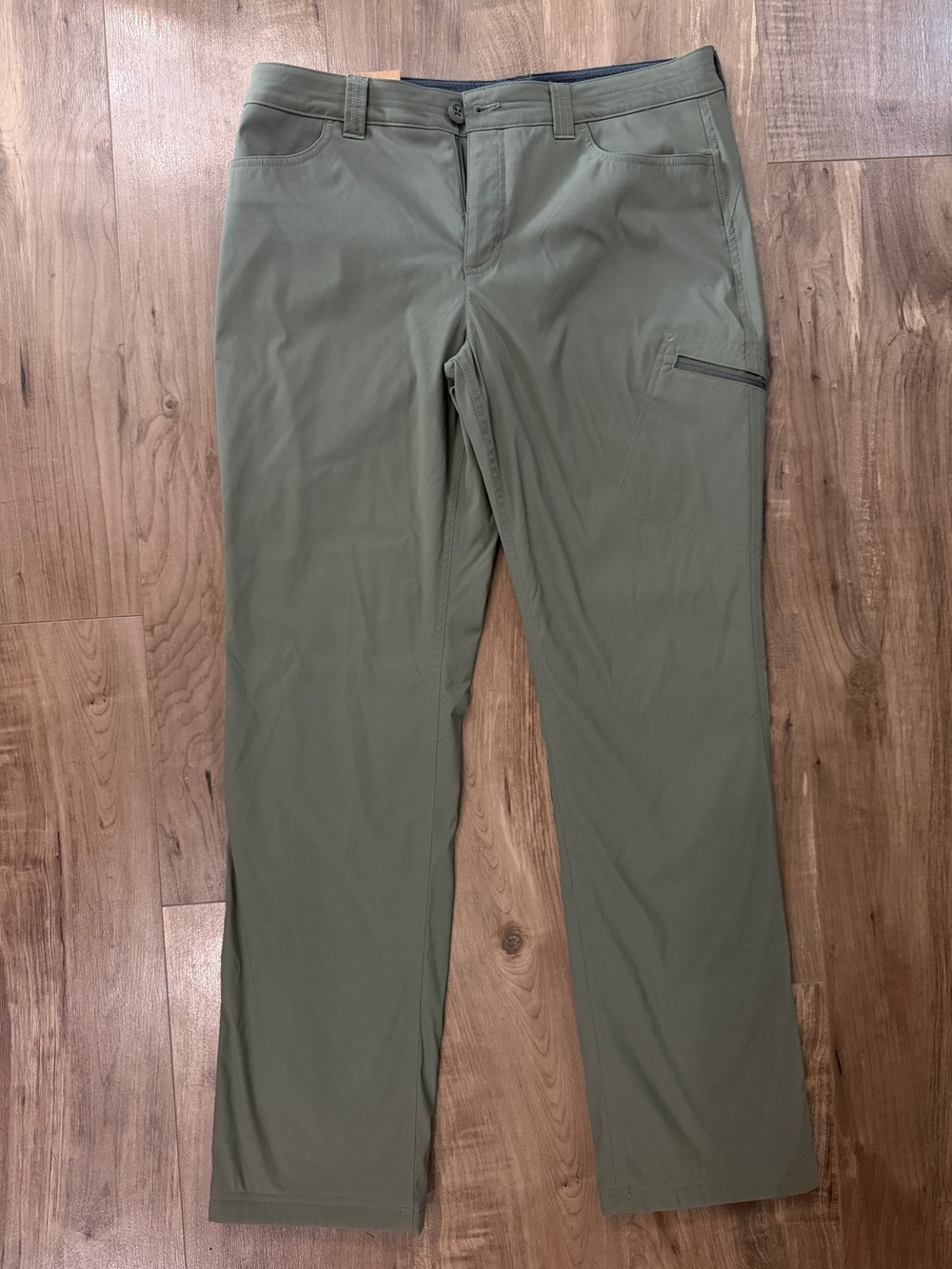 Women’s Eddie Bauer Hiking Rainier Fleece Lined Pants Green - size 12